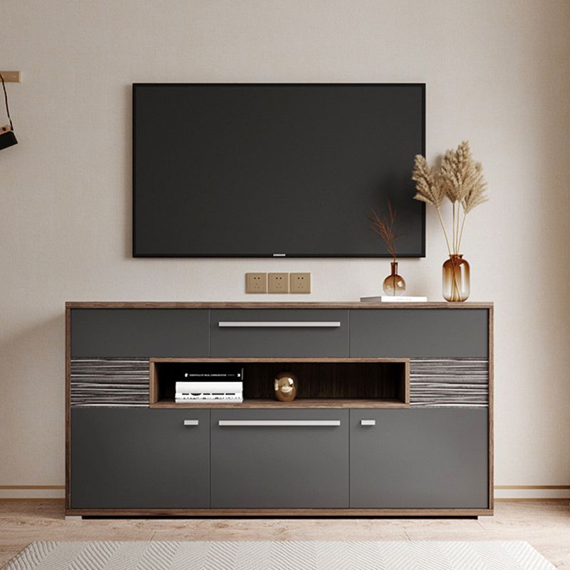 Modern TV Stand Console Faux Wood TV Stand Console with 2 Storage Clearhalo 'furn' 'furn_tv_stands_entertainment_centers' 'Furniture' 'Living Room Furniture' 'TV Stands & Entertainment Centers' 'TV Stands & Media Storage Furniture' 'tv_stands_entertainment_centers' 1200x1200_7e5a8f9a-ed6d-4e26-981b-0c0223aa867b