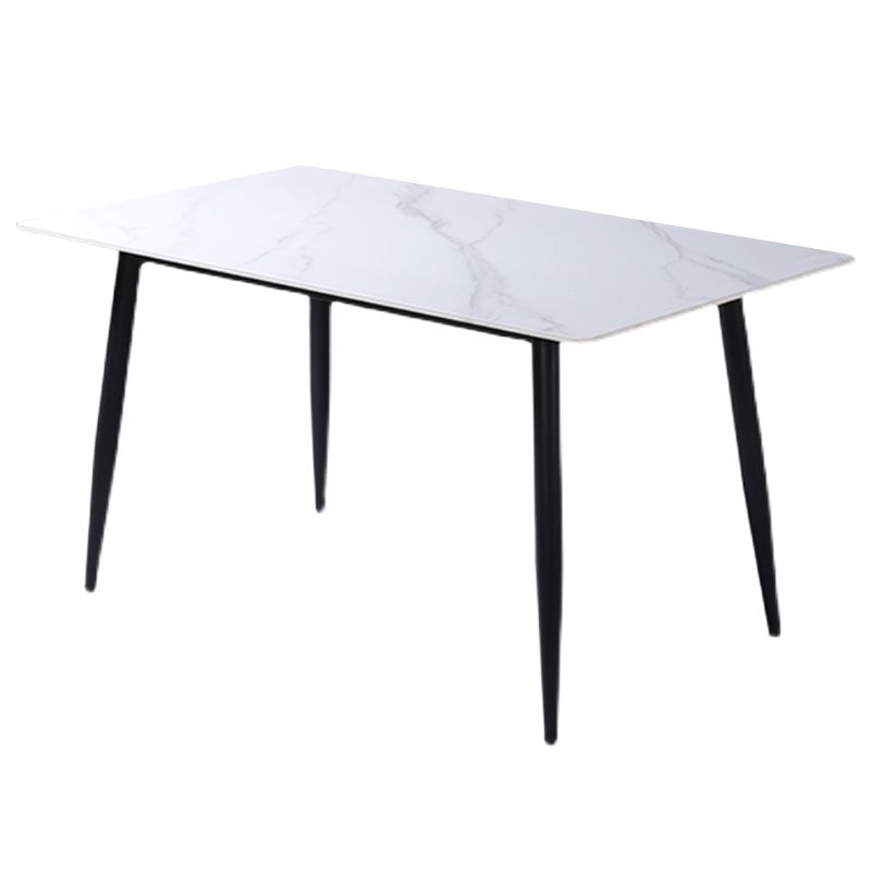 Rectangle Sintered Stone Two-Color Dining Table Modern 4 Legs Table for Dining Room Clearhalo ' dining_table' 'Dining Tables & Seating' 'Dining Tables' 'furn' 'furn_dining_table' 'Furniture' 'furniture_dining_table' 'Kitchen & Dining Furniture' 'kitchen&dining_furn' 'kitchen' 'kitchen_dining_table' 1200x1200_7e5b1d7d-ab60-4ff7-b1e3-1096c87aebbe