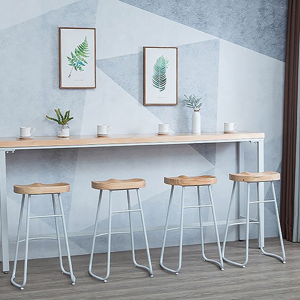 Light Brown Modern Style Bar Table Solid Wood and Iron Bar Table for Dining Room Clearhalo 'Bar Furniture' 'Bar Tables' 'bar_tables' 'furn' 'furn_bar_tables' 'Furniture' 'furniture_bar_tables' 'Kitchen & Dining Furniture' 1200x1200_7e5b89c5-af77-4212-9d9d-bfdcb87097cf