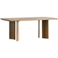 Mesa de comedor de madera rectangular Mesa de ceniza moderna en la naturaleza con 4 patas