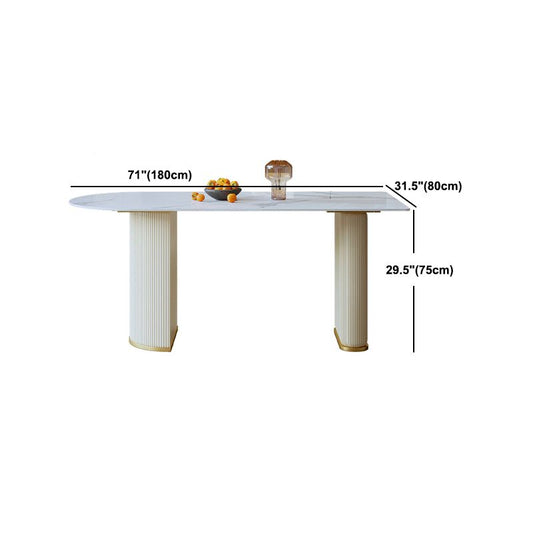 Set da pranzo in pietra sinterizzato in stile glam 1/3/5 pezzi set da pranzo per le aree da pranzo