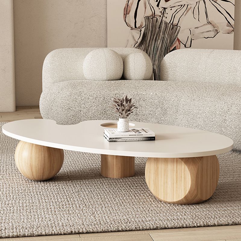 11"H Contemporary Coffee Table Solid Wood White Coffee Cocktail Table Clearhalo 'Coffee & Accent Tables' 'Coffee Tables' 'coffee_tables' 'furn' 'furn_coffee_tables' 'Furniture' 'Living Room Furniture' 1200x1200_7e608226-f457-49e0-8efd-3931203fcaa9