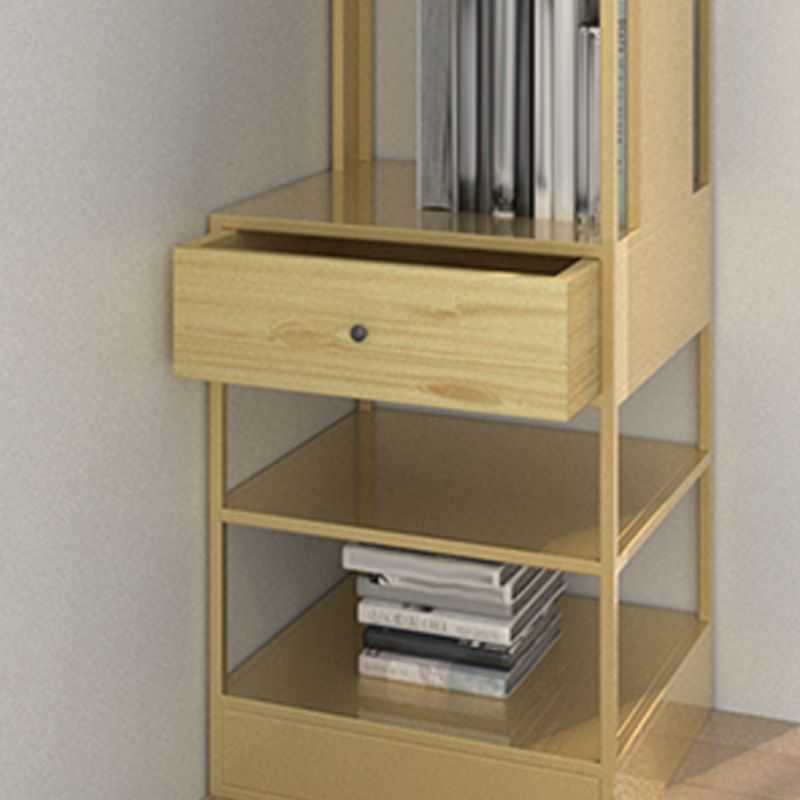 Iron Industrial Corner Bookshelf Open Vertical Bookshelf with Drawer Clearhalo 'Bookcases' 'furn' 'furn_bookcases' 'Furniture' 'furniture_bookcases' 'kitchen' 'kitchen_bookcases' 'Living Room Furniture' 'Office Furniture' 1200x1200_7e620764-0939-47ce-b2b4-1b2813cee47a