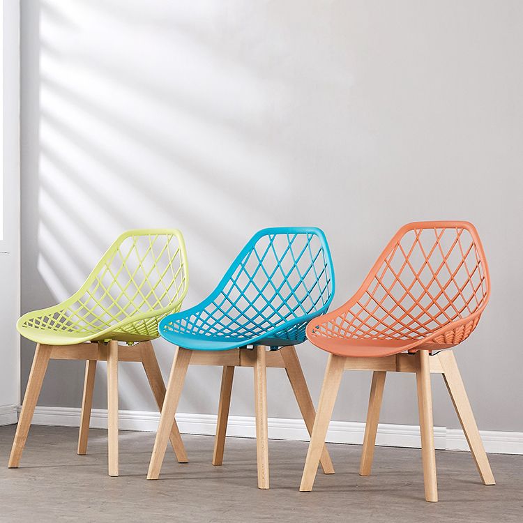 Eames Armless Dining Chairs Side Dining Chairs with Wood Legs (Set of 4) Clearhalo ' kitchen&dining_furn' 'Dining Chairs' 'Dining Tables & Seating' 'dining_chair' 'Furniture' 'furniture_dining_chair' 'Kitchen & Dining Furniture' 'kitchen' 1200x1200_7e62352a-de29-4f93-9779-b7102d7c8c38