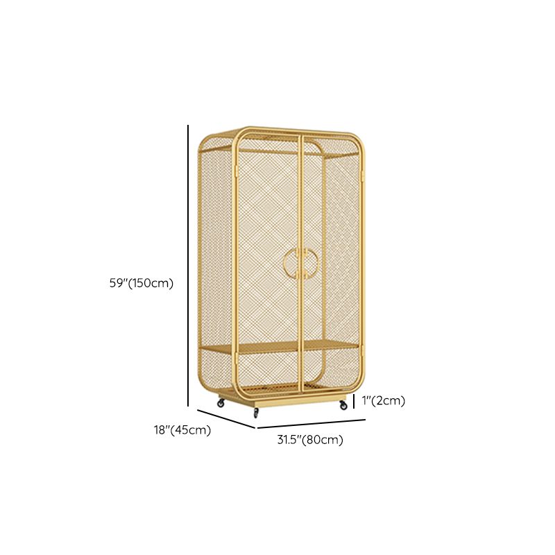 Modern Style Wardrobe Cabinet Metal Clothes Rail Wardrobe Armoire for Bedroom Clearhalo 'Armoires & Wardrobes' 'armoires_wardrobes' 'Bedroom Furniture' 'furn' 'furn_armoires_wardrobes' 'Furniture' 1200x1200_7e632c05-aa61-4cea-9e05-0181a7cfa84f