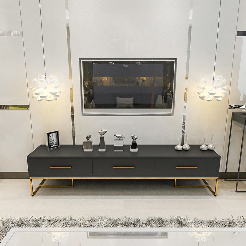 Glam TV Media Stand Wood 16" W Enclosed Storage TV Stand Console with Drawers Clearhalo 'furn' 'furn_tv_stands_entertainment_centers' 'Furniture' 'Living Room Furniture' 'TV Stands & Entertainment Centers' 'TV Stands & Media Storage Furniture' 'tv_stands_entertainment_centers' 1200x1200_7e6469fe-18d6-499b-a570-f1de5c2dab99