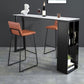 Modern Style Low Back Bar-stool Pu Leather Counter Bar Stool with Metal Legs for Home