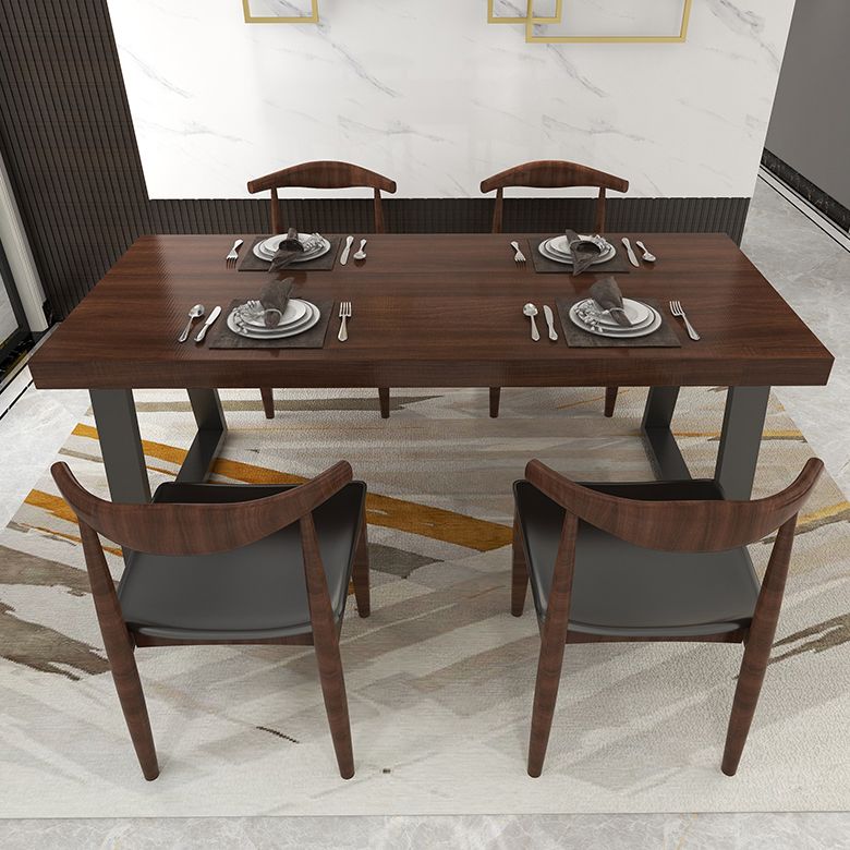 Industrial Solid Wood Top Dining Room Set with Rectangle Shape Dining Set for restaurant Clearhalo 'Dining Room Sets' 'Dining Tables & Seating' 'dining_room_set' 'furn' 'furn_dining_room_set' 'Furniture' 'furniture_dining_room_set' 'Kitchen & Dining Furniture' 'kitchen&dining_furn' 'kitchen' 1200x1200_7e678cec-82a3-4a1f-96da-8b78ed161fb7