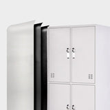 White Steel Wardrobe Cabinet Contemporary Style Wardrobe Armoire