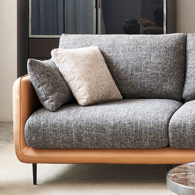 Modern Tuxedo Arm Removable Cushions Sofa with Pillows 35.43" for Living Room Clearhalo 'furn' 'furn_sectionals' 'Furniture' 'furniture_sectionals' 'kitchen' 'kitchen_sectionals' 'Living Room Furniture' 'Sectionals' 1200x1200_7e685155-4910-4ed8-903f-c9a9178e5e59