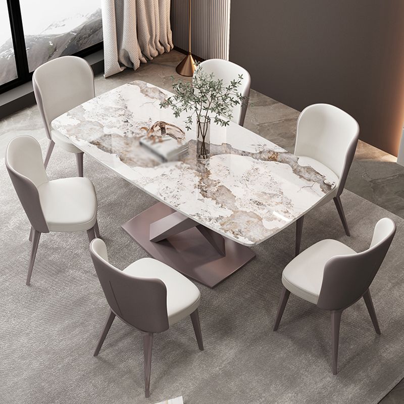 Modern 1/2/5/6/7 Pieces Indoor Kitchen Dining Set Sintered Stone Table and Chair Set Clearhalo 'Dining Room Sets' 'Dining Tables & Seating' 'dining_room_set' 'furn' 'furn_dining_room_set' 'Furniture' 'furniture_dining_room_set' 'Kitchen & Dining Furniture' 'kitchen&dining_furn' 'kitchen' 1200x1200_7e687490-f69e-4372-9299-77b769493353