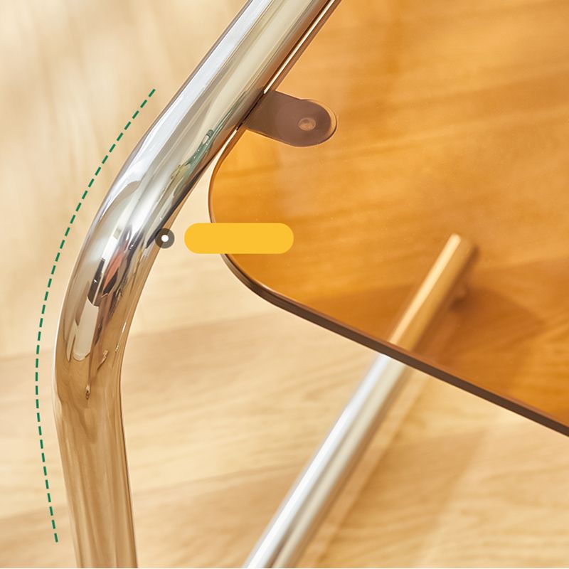 Tavolo laterale in metallo modernistico C vetro Topta laterale superiore per soggiorno