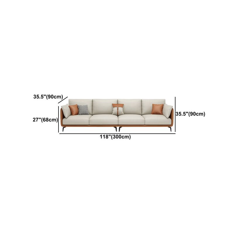 四角い腕断面染色耐性ソファチーズベージュフェイクレザー