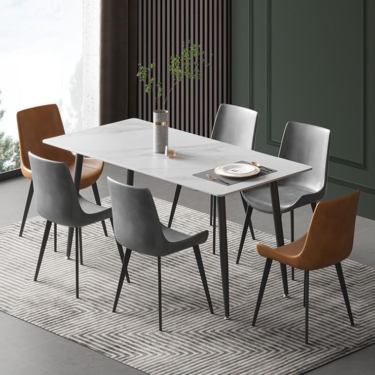 Modern Rectangle Dining Table Sintered Stone Dining Table with 4 Legs for Home Kitchen Dinner Clearhalo ' dining_table' 'Dining Tables & Seating' 'Dining Tables' 'furn' 'furn_dining_table' 'Furniture' 'furniture_dining_table' 'Kitchen & Dining Furniture' 'kitchen&dining_furn' 'kitchen' 'kitchen_dining_table' 1200x1200_7e6a5159-6984-40e3-87d9-ba0e69222eb3