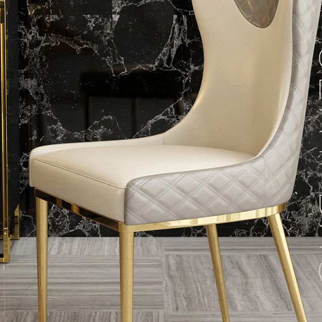 Glam Indoor Dining Chair Wingback Dining Room Chair with Metal  Legs