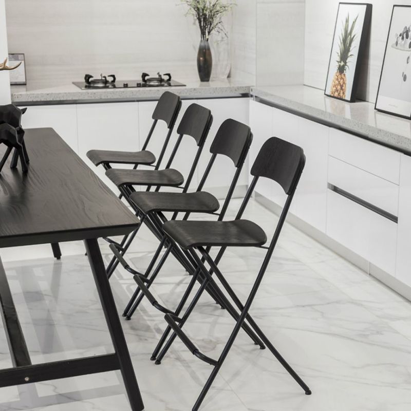 Nordic Steel Simple Folding Barstool 29" H Birch Tall Stool, 1 Piece Clearhalo 'Bar Furniture' 'Bar Stools' 'bar_stools' 'furn' 'furn_bar_stools' 'furniture_bar_stools' 'Kitchen & Dining Furniture' 'kitchen&dining_furn' 'kitchen' 'kitchen_furn' Furniture' 1200x1200_7e6babf0-5b6b-4f25-992c-f640184263bb