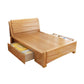 84.65 inch Wide Traditional Bed Frame Rubberwood Standard Bed with Headboard