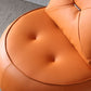 Contemporary 33.5"Wide Genuine Leather Pillow Back Swivel Armless Chair