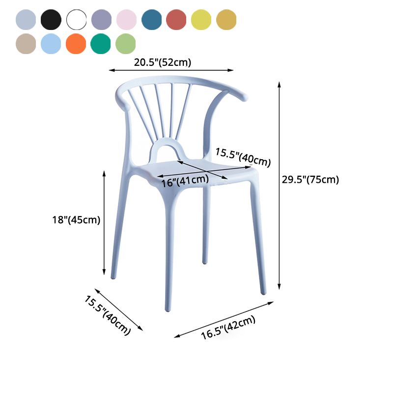 Modern Indoor-Outdoor Plastic Side Chair Armless Wishbone Stackable Chair Clearhalo ' kitchen&dining_furn' 'Dining Chairs' 'Dining Tables & Seating' 'dining_chair' 'furn' 'furn_dining_chair' 'Furniture' 'furniture_dining_chair' 'Kitchen & Dining Furniture' 'kitchen' 1200x1200_7e6df257-de5b-4f11-b7c8-fb523853c77c