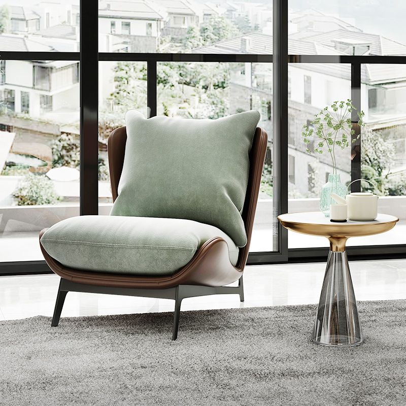 Velvet Armless Chair Pillow Back Chair for Living Room, 30.70" Wide Clearhalo 'Accent Chairs' 'accent_chairs' 'Chairs & Seating' 'furn' 'furn_accent_chairs' 'Furniture' 'Living Room Furniture' 1200x1200_7e6f043a-d42e-486a-8c18-baf9ffccd3f3