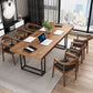 Ensemble de Table à manger en bois massif marron, 1/2/5/7 pièces, ensemble de Dinette industriel pour la maison