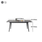 Industrial Rectangle Dining Site Table Black Tripod Base Dining Table with Stone Top