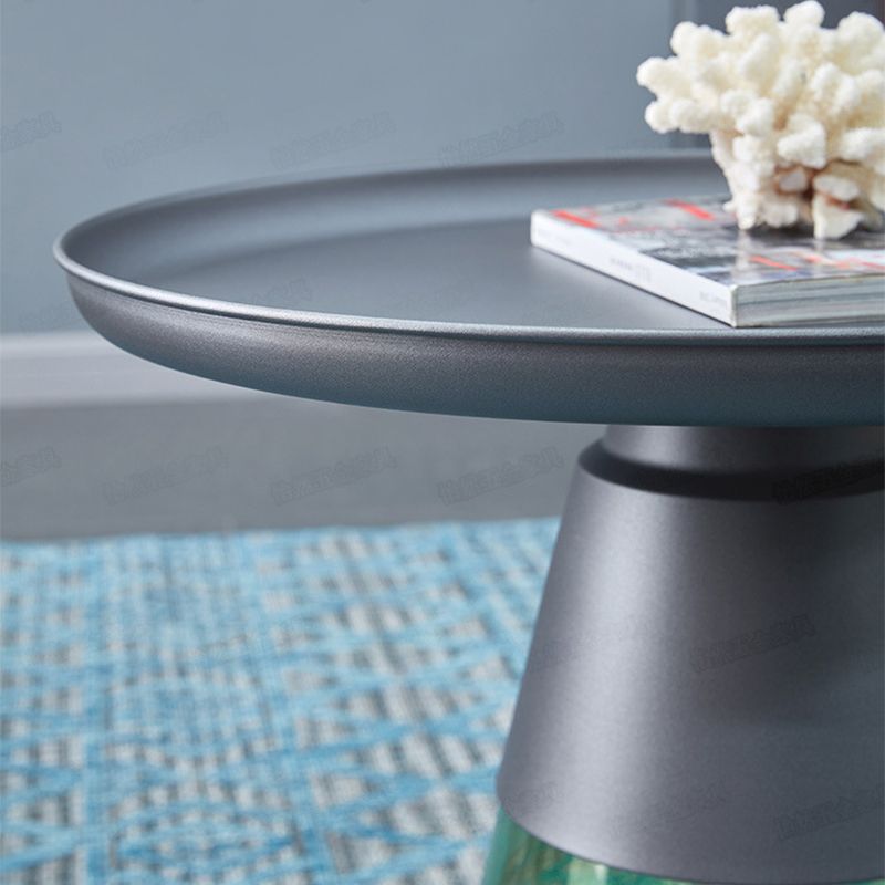 Conception de base de piédestal Black / Gol Countertop Metal Frame en verre Tableau de base Round