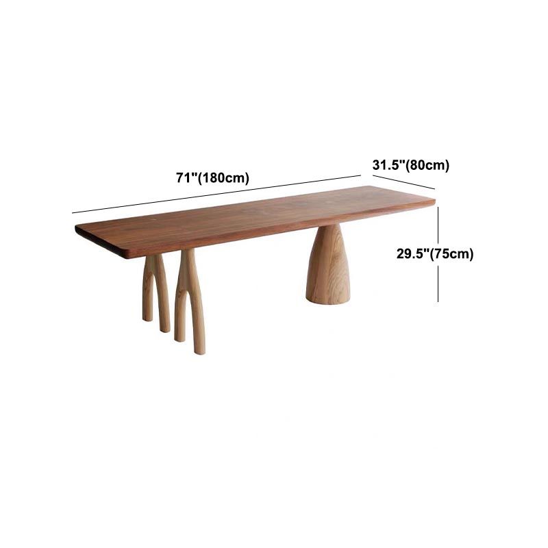 Rectangular Solid Wood Dining Table Modern Brown Furniture with Tripod Base for Home Use Clearhalo 'Dining Tables & Seating' 'Dining Tables' 'dining_table' 'furn' 'furn_dining_table' 'Furniture' 'Kitchen & Dining Furniture' 1200x1200_7e728495-cc4f-45da-bd42-a6cc72084d78