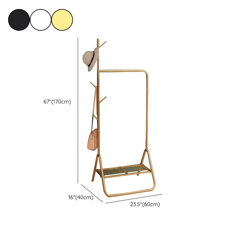 Modern Hall Stand Metal Hanging Rail Stanking y 5 ganchos Kit de entrada