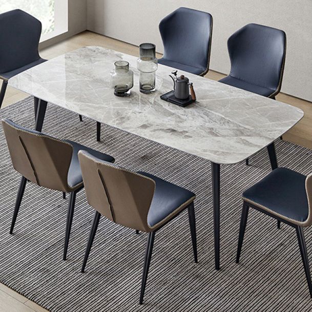 Designer Style Sintered Stone Dining Set Rectangle 1/4/5/7 Pieces Dining Room Table Set Clearhalo 'Dining Room Sets' 'Dining Tables & Seating' 'dining_room_set' 'furn' 'furn_dining_room_set' 'Furniture' 'furniture_dining_room_set' 'Kitchen & Dining Furniture' 1200x1200_7e74b7e7-c6ff-403d-a68b-71d7a009d02e