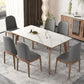Rectangle Solid Wood Legs Table Contemporary Stone Dining Table for Dining Room Clearhalo 'Dining Tables & Seating' 'Dining Tables' 'dining_table' 'furn' 'furn_dining_table' 'Furniture' 'Kitchen & Dining Furniture' 1200x1200_7e74dd8b-4522-4805-ab1f-f91ee26608ed
