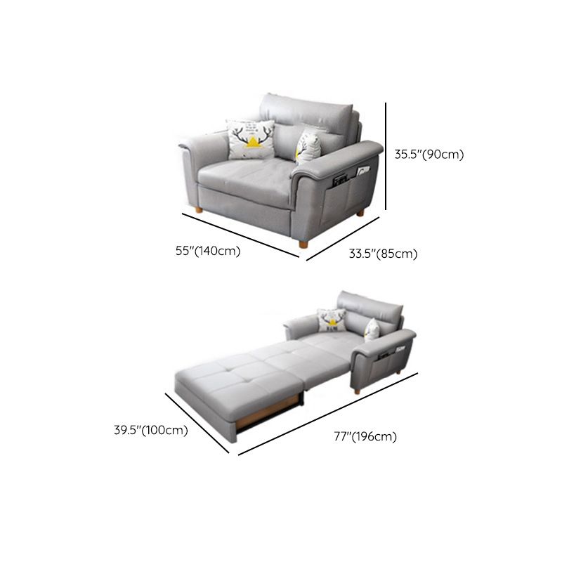 Flared Arms Sleeper Sofa Faux Leather Upholstered Futon Sleeper Sofa Clearhalo 'furn' 'furn_futons' 'Furniture' 'Futons & Daybeds' 'Futons' 'Living Room Furniture' 1200x1200_7e75fa46-de31-4a97-b8df-162bcec0c037