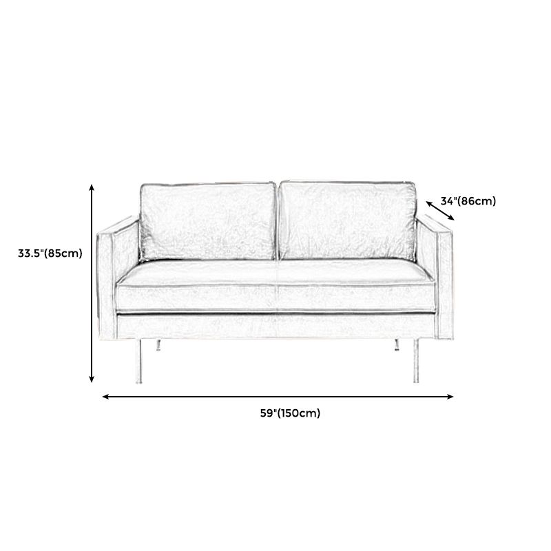 Brown Leather Settee Furniture Loose Back Square Arm Loveseat Clearhalo 'furn' 'furn_sofas' 'Furniture' 'furniture_sofas' 'kitchen' 'kitchen_sofas' 'Living Room Furniture' 'Sofa' 'sofas' 1200x1200_7e7859b4-06ff-4d4d-b76e-ace5128753cc