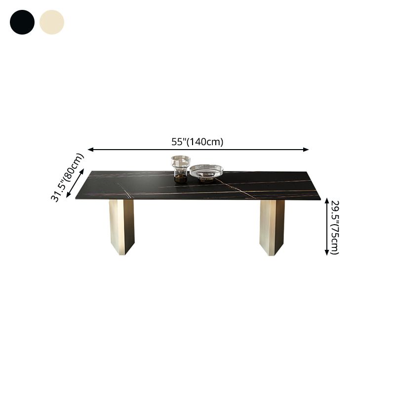 Metal Traditional Luxury Rectangle Table Black Sintered Stone Top Table for Dining Room Clearhalo ' dining_table' 'Dining Tables & Seating' 'Dining Tables' 'furn' 'furn_dining_table' 'Furniture' 'furniture_dining_table' 'Kitchen & Dining Furniture' 'kitchen&dining_furn' 'kitchen' 'kitchen_dining_table' 1200x1200_7e78c9ca-2a64-4860-8480-aaa87adf9107