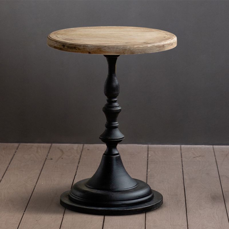 French Country Round Wood Top Coffee Table Iron Pedestal Cocktail Table Clearhalo 'Coffee & Accent Tables' 'Coffee Tables' 'coffee_tables' 'furn' 'furn_coffee_tables' 'Furniture' 'Living Room Furniture' 1200x1200_7e78de29-1c1b-4b25-bc1b-7936ee24a324