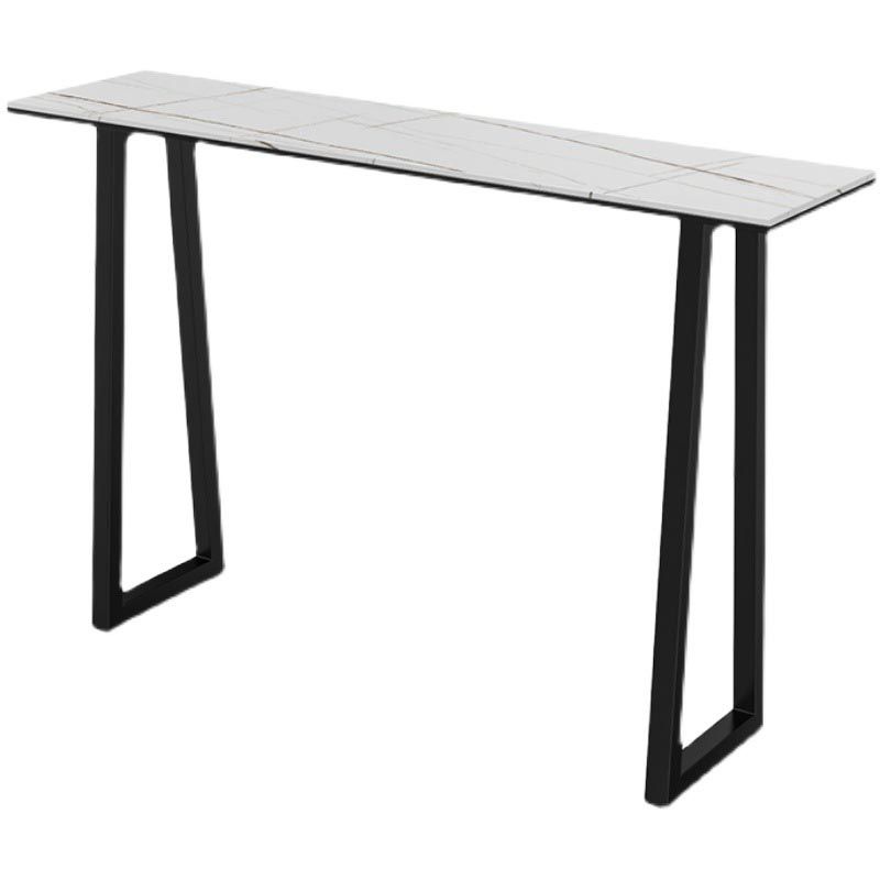 Black and Metal Base Table Rectangle Industrial Sintered Stone Bar Table Clearhalo 'Bar Furniture' 'Bar Tables' 'bar_tables' 'furn' 'furn_bar_tables' 'Furniture' 'Kitchen & Dining Furniture' 1200x1200_7e792c41-1656-43aa-ad3b-f0257e31dbe3