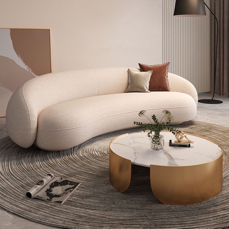 Contemporary Velvet/Wool Curved Sofa Tight Back Sofa in Gray/White Clearhalo 'furn' 'furn_sofas' 'Furniture' 'Living Room Furniture' 'Sofa' 'sofas' 1200x1200_7e79d173-7e3f-4150-b53f-56c109b02281