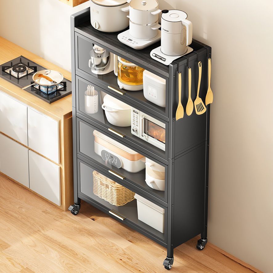 Speisesaal Metall Buffet Servertüren Dining Server mit Riemenscheibe