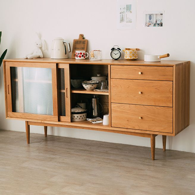 Credenza in legno in legno a 3 cassetti moderni mobili per porte scorrevoli in vetro credenza per soggiorno