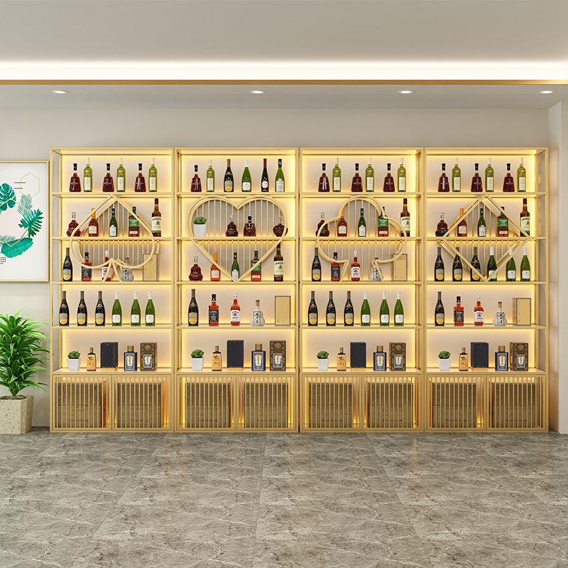 Luxury freistehende Weinflasche Rack Metall mit Lagerregalen Flaschenhalter