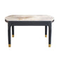 Modern Extendable Grey Stone Top Dining Table with 4 Black Steel Legs Clearhalo 'Dining Tables & Seating' 'Dining Tables' 'dining_table' 'furn' 'furn_dining_table' 'Furniture' 'Kitchen & Dining Furniture' 1200x1200_7e7e47c1-f6a6-4e4d-8321-5d6bcc94da6d