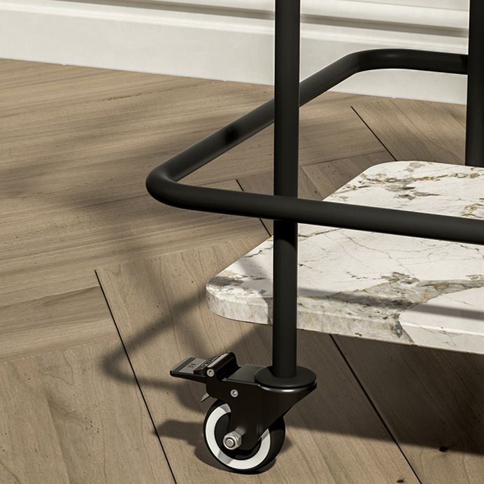 長方形のガラス上部面表23.22 "棚付きの背の高い金属ベースエンドテーブル