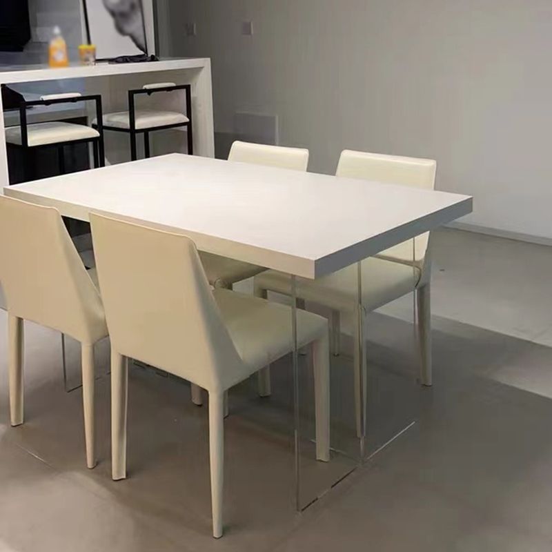 Rectangle Wood Top Dining Table Acrylic Base Modern Dining Table for Living Room Clearhalo 'Dining Tables & Seating' 'Dining Tables' 'dining_table' 'furn' 'furn_dining_table' 'Furniture' 'furniture_dining_table' 'Kitchen & Dining Furniture' 'kitchen' 'kitchen_dining_table' 1200x1200_7e803024-5510-445c-a9e4-5327457da538