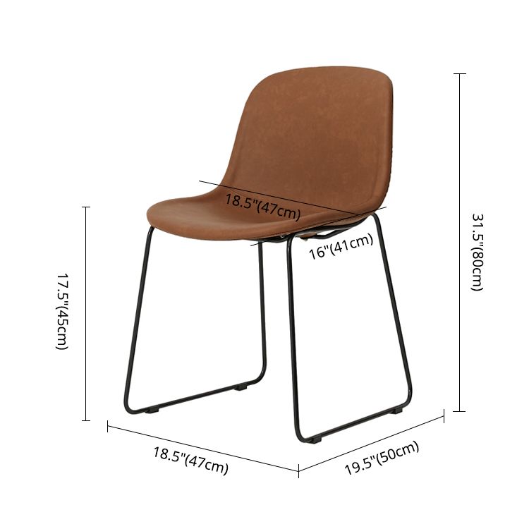Modern Metal Dining Room Chairs PU Leather Dining Armless Chairs for Home Use Clearhalo ' kitchen&dining_furn' 'Dining Chairs' 'Dining Tables & Seating' 'dining_chair' 'furn' 'furn_dining_chair' 'Furniture' 'furniture_dining_chair' 'Kitchen & Dining Furniture' 'kitchen' 1200x1200_7e812810-737e-48eb-baef-77d4b2b24805