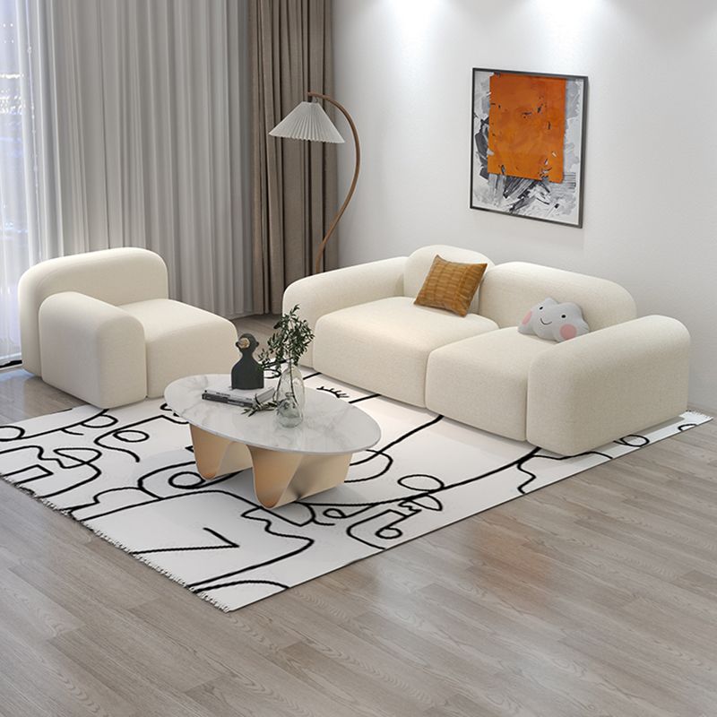 Wolle enge Rückensofa 39.37 "W * 25,59" H in Weiß für Wohnzimmer