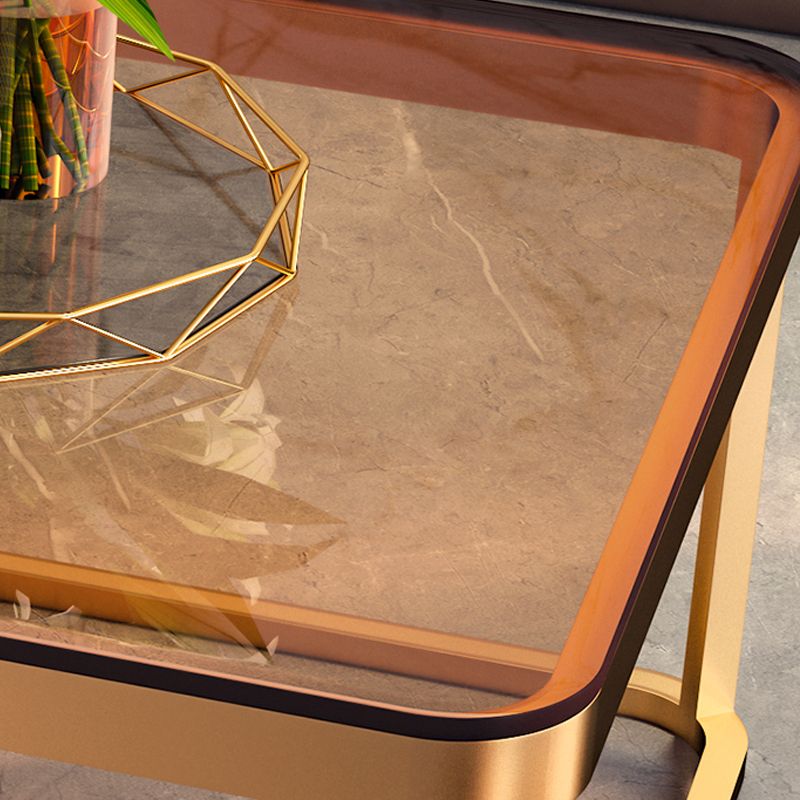 Frame Coffee Table Slate/Glass Top Coffee or End Table with Drawer Clearhalo 'Coffee & Accent Tables' 'Coffee Tables' 'coffee_tables' 'furn' 'furn_coffee_tables' 'Furniture' 'Living Room Furniture' 1200x1200_7e8228d2-3f2a-4676-917f-580cbe4df054