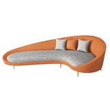 Faux Leder Hanged Arm gebogenes Sofa zeitgenössischer Mondformsofa