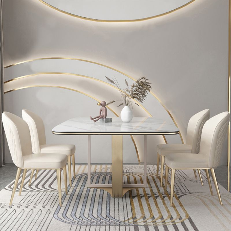 Sala da pranzo glam parsons sedia gambe in metallo sedia imbottita in pelle finta