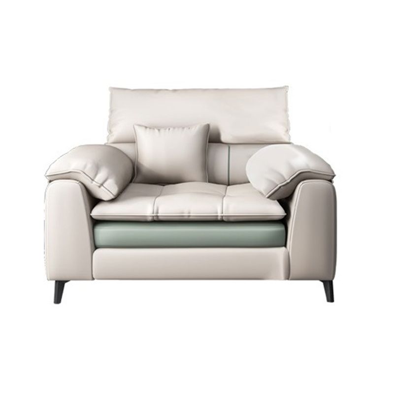 Brown Pillow Top Arm Sofa & Chaise Sewn Pillow Back Sofa - 35.43" H Clearhalo 'furn' 'furn_sectionals' 'Furniture' 'Living Room Furniture' 'Sectionals' 1200x1200_7e86df6a-0f68-4354-9e45-207831b96e3b