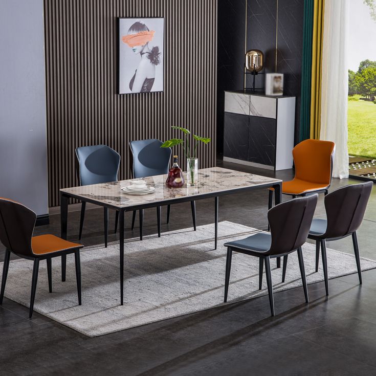 Sintered Stone Table for Restaurant Industrial Rectangle Dining Table with 4 Legs Clearhalo 'Dining Tables & Seating' 'Dining Tables' 'dining_table' 'furn' 'furn_dining_table' 'Furniture' 'furniture_dining_table' 'Kitchen & Dining Furniture' 'kitchen' 'kitchen_dining_table' 1200x1200_7e86e5ed-7658-46c5-be28-940f05cd0afd